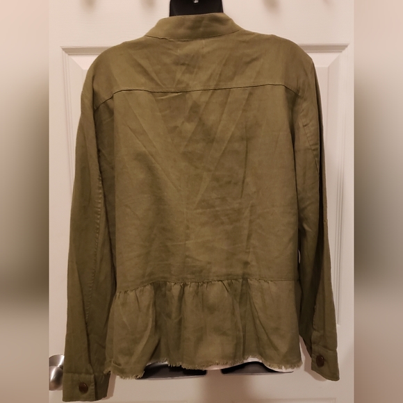 Maurices - linen - distressed hem open front jacket - size XL - Picture 4 of 6